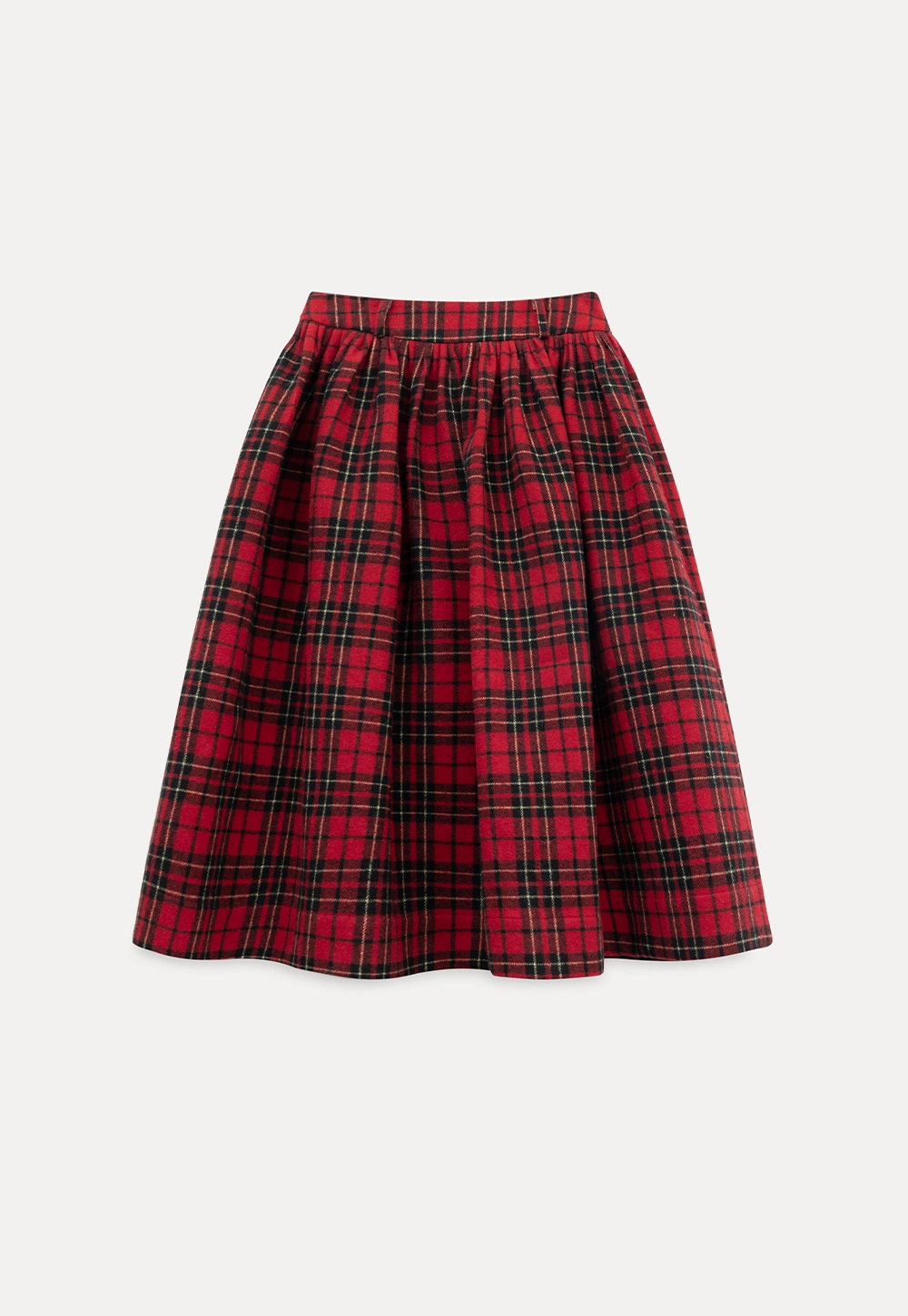 Plaid Midi Skirt with Elastic Waist for Women