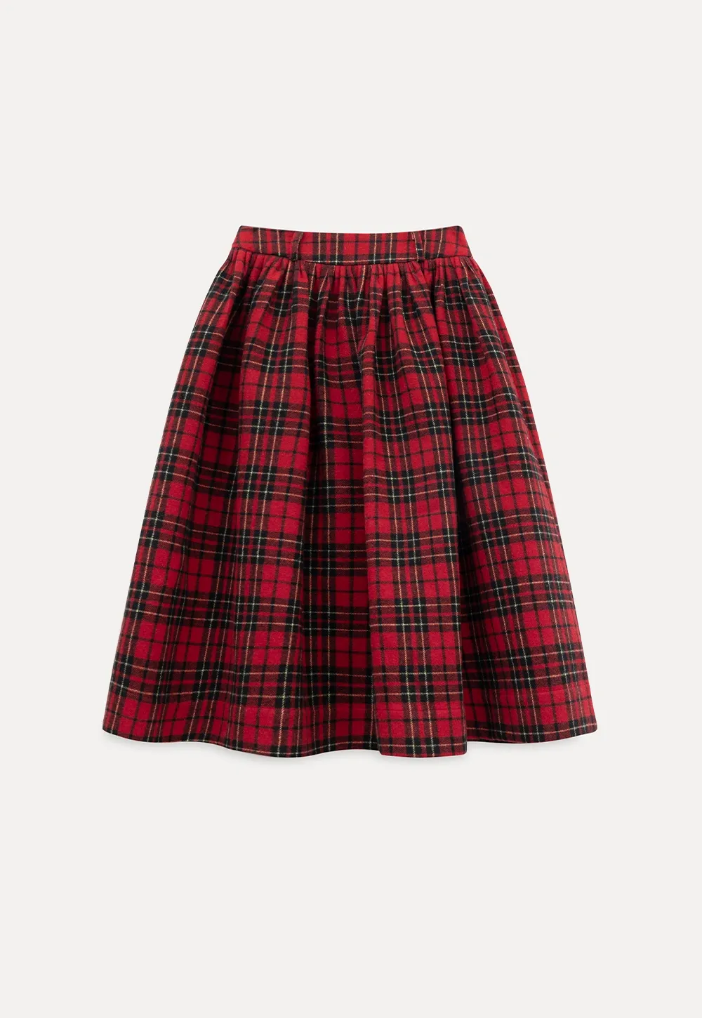 Plaid Midi Skirt with Elastic Waist for Women