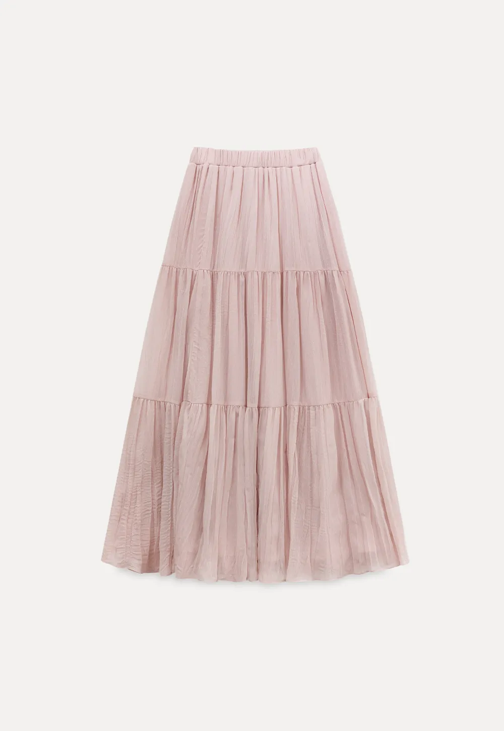 Tiered Crinkle Maxi Skirt