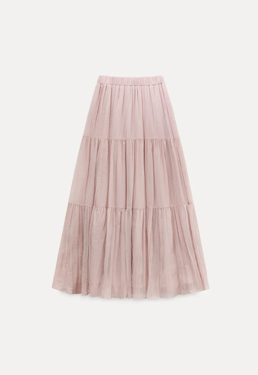 Tiered Crinkle Maxi Skirt
