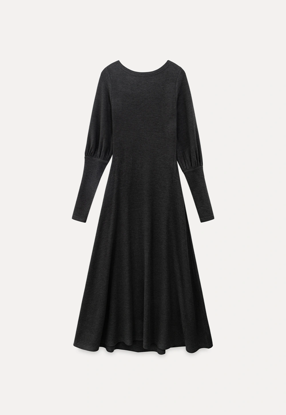 Women Long Sleeve Maxi Dress in Dark Gray