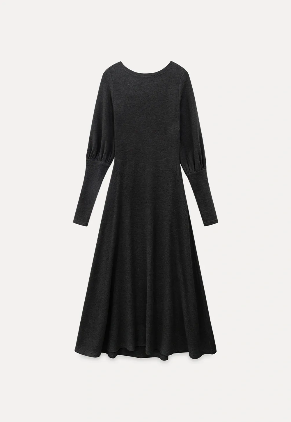 Women Long Sleeve Maxi Dress in Dark Gray
