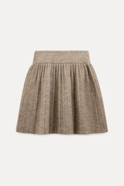 Zip Sweater and Pleated Skirt Combo