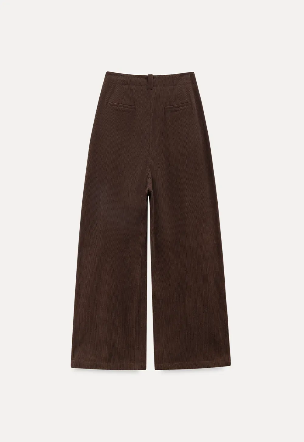 Pleated Wide-Leg Corduroy Pants