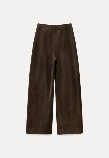 Velvet Wide-Leg Trousers