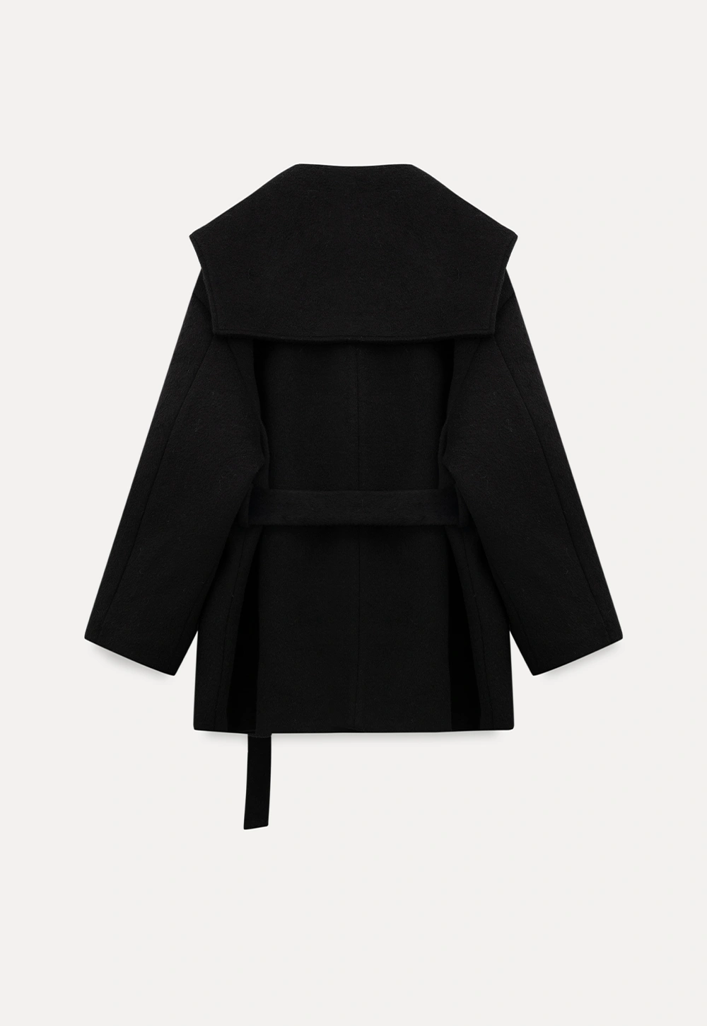 Cozy Black Oversized Coat with Knee-High Boots