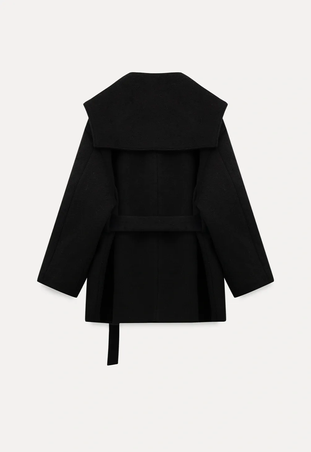 Cozy Black Oversized Coat with Knee-High Boots