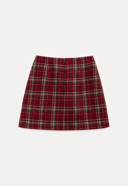 Plaid Mini Skirt and Knee-High Boots Casual Style