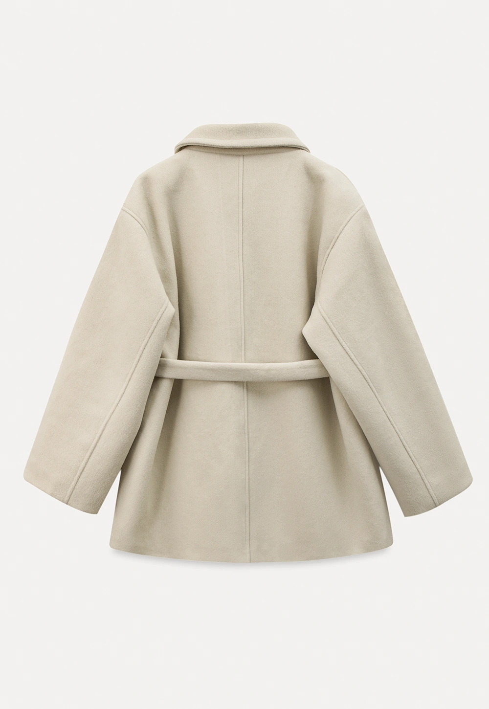 Elegant Wool Coat with Belted Waist Design