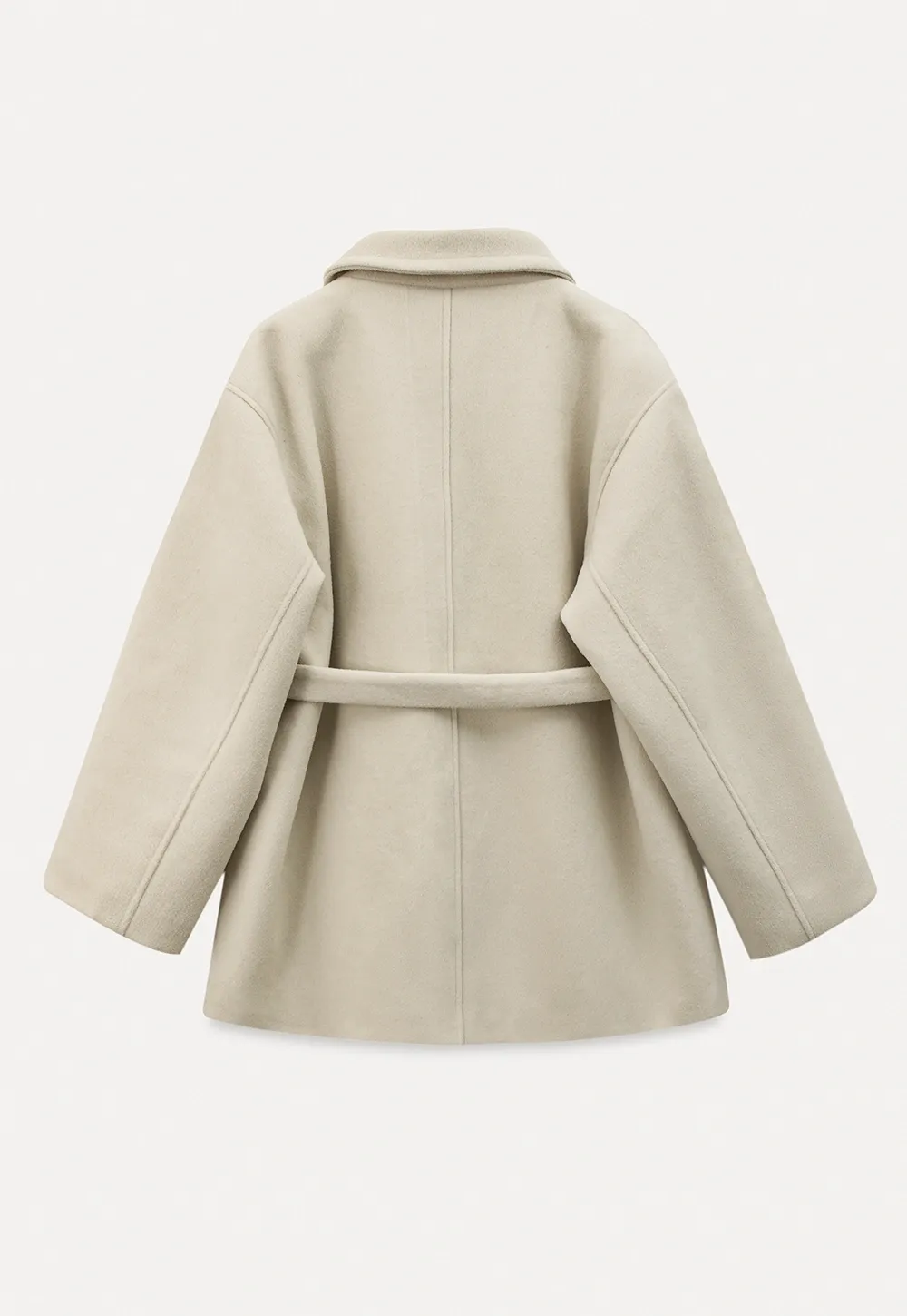 Elegant Wool Coat with Belted Waist Design