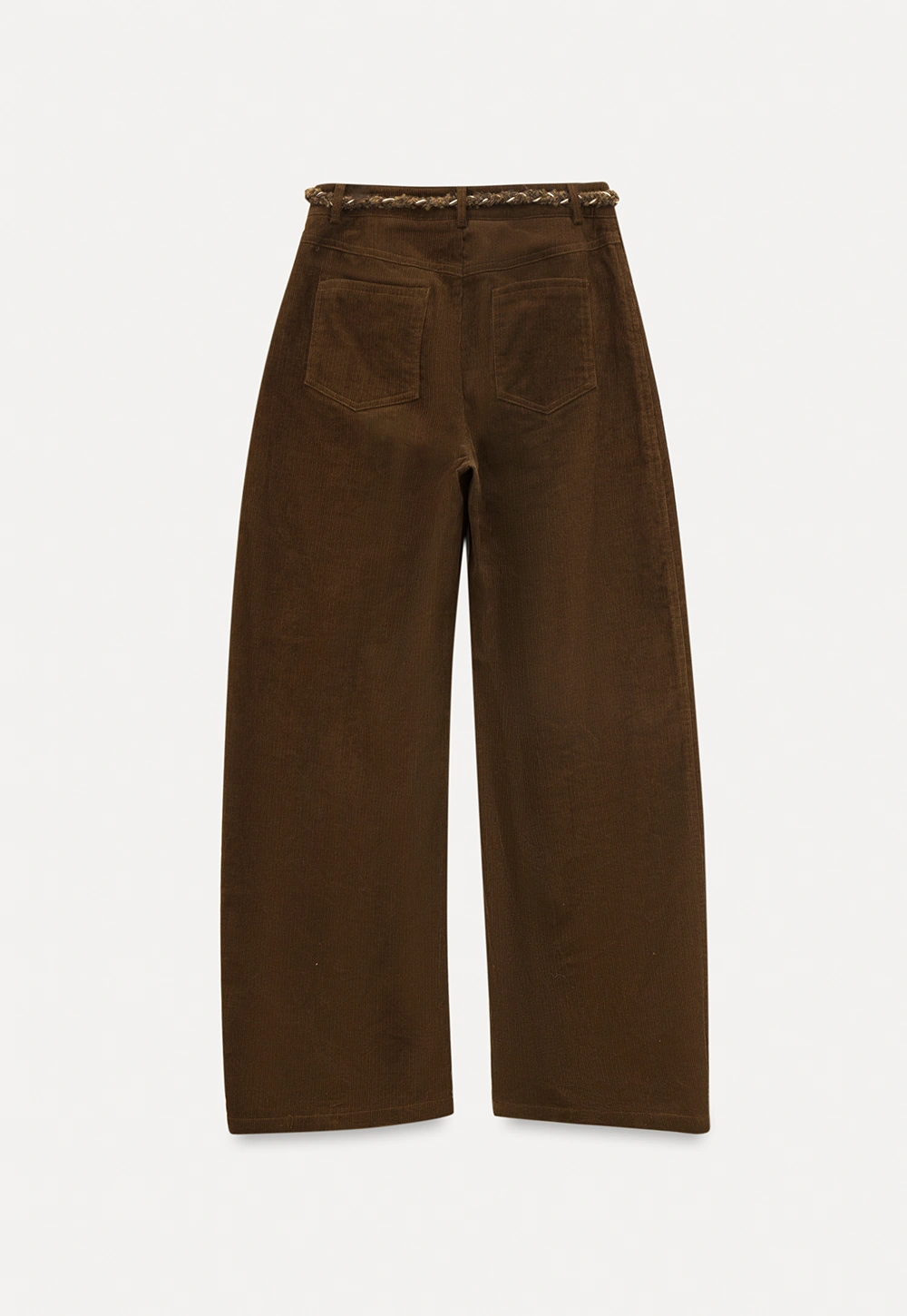 Women Wide-Legged Brown Corduroy Pants