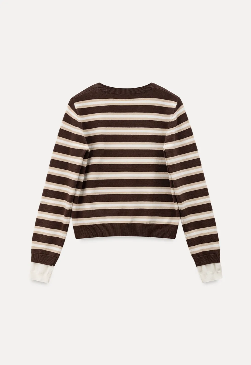 Layered V-Neck Striped Sweater