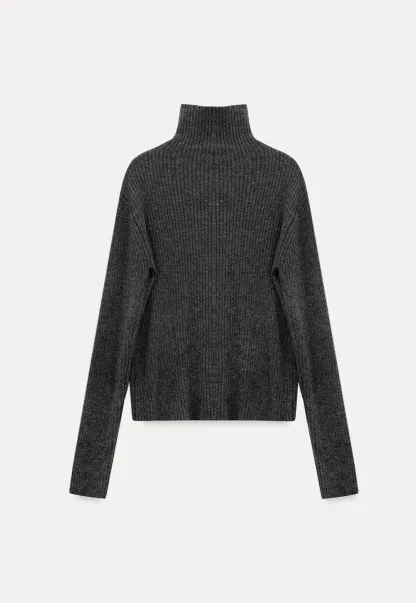 Women Ribbed Turtleneck Sweater for Fall