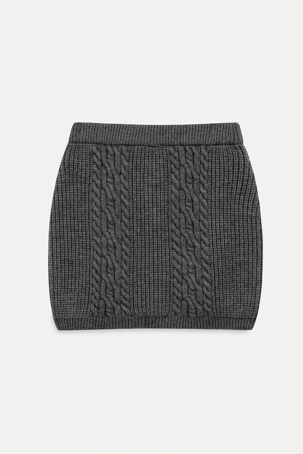 Cable Knit Zip-Up Sweater and Skirt Set