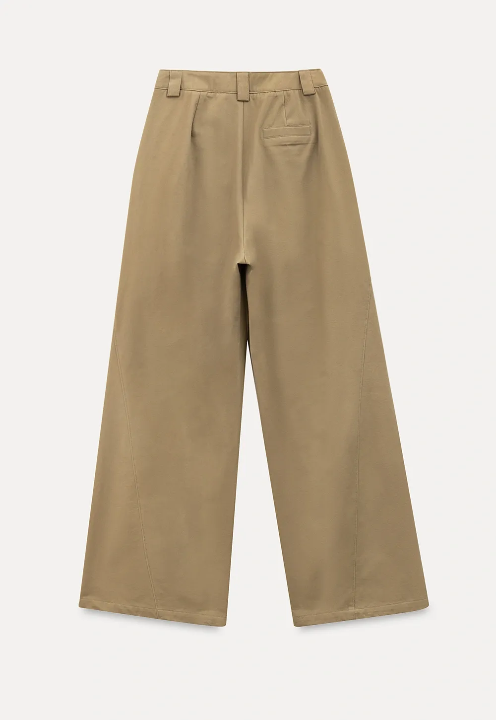 Wide leg high waist casual pants with back pocket design