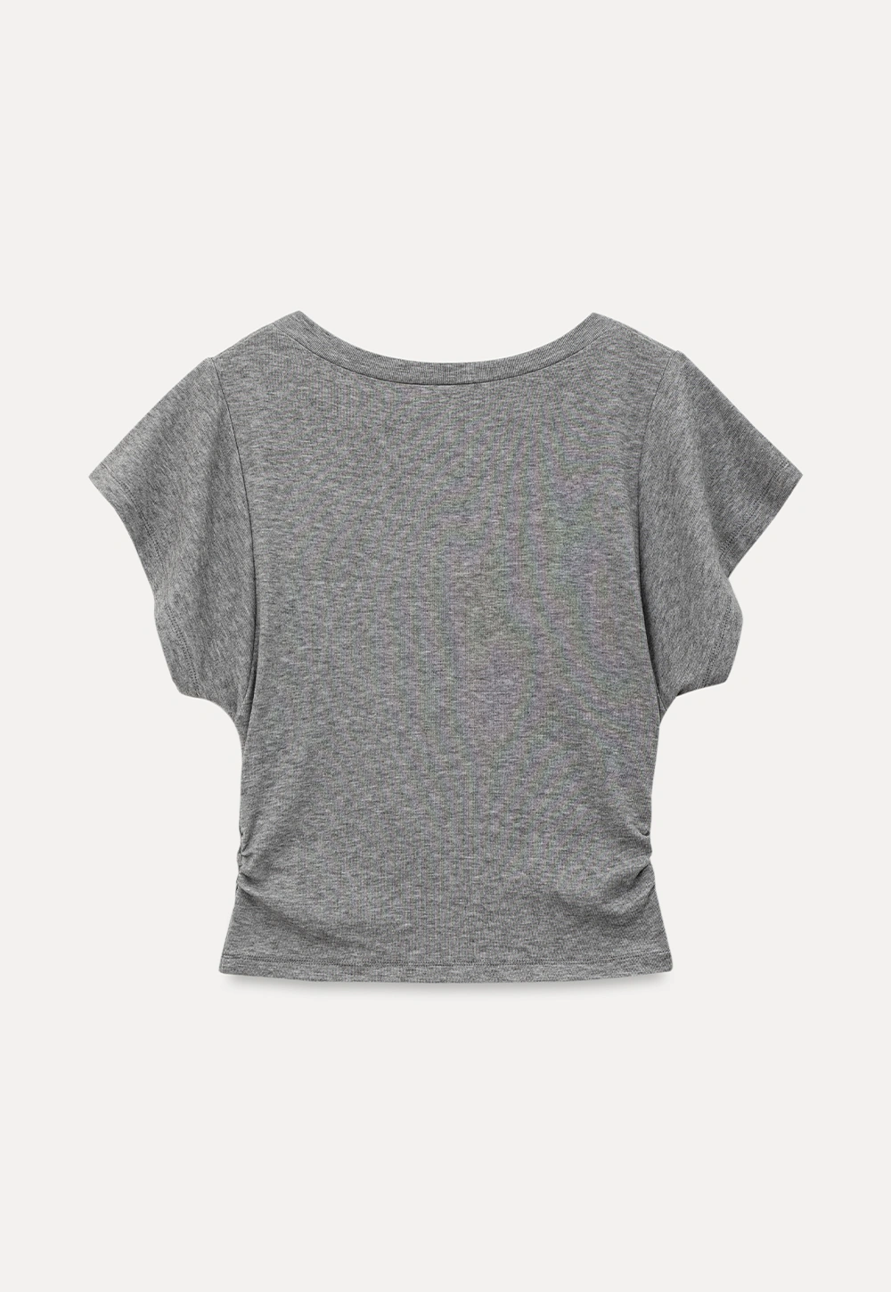 Side Ruched V Neck Short Sleeve T Shirt
