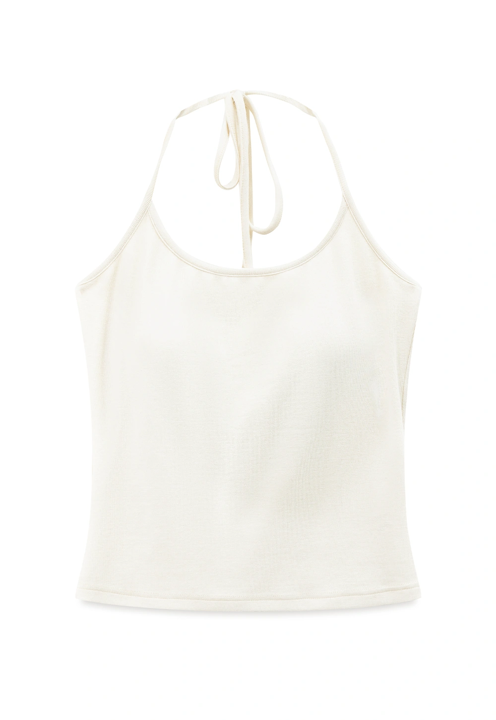 Ladies V‑Neck Knitted Pullover and White Cami Set