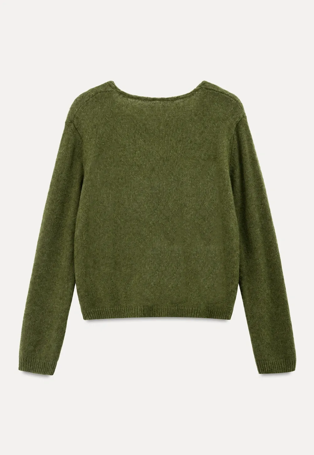 V Neck Drawstring Detail Woolen Knit Sweater