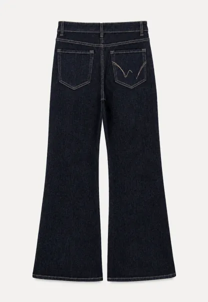 Wide Leg Straight Cut Denim Jeans