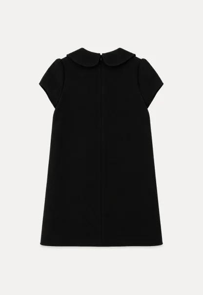Peter Pan Collar Double Breasted Knit Dress