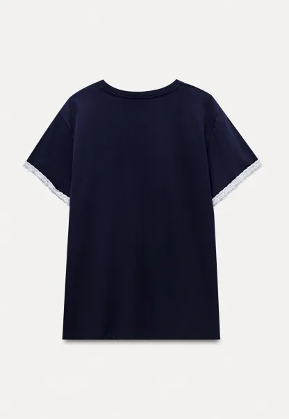 Women’s Typing Mistake Graphic T-Shirt with Lace Trim
