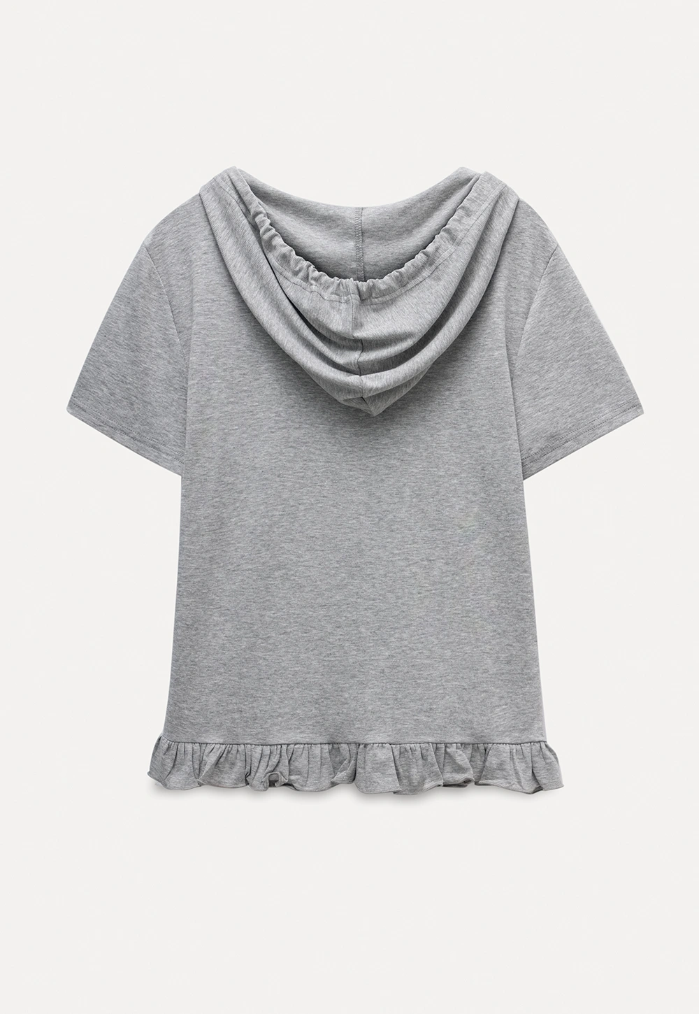 Women’s Zip-up Hoodie with Ruffled Hem