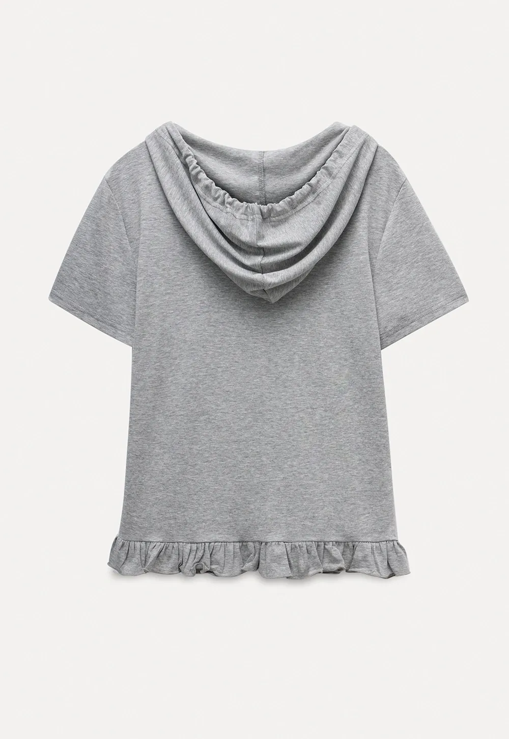 Women’s Zip-up Hoodie with Ruffled Hem