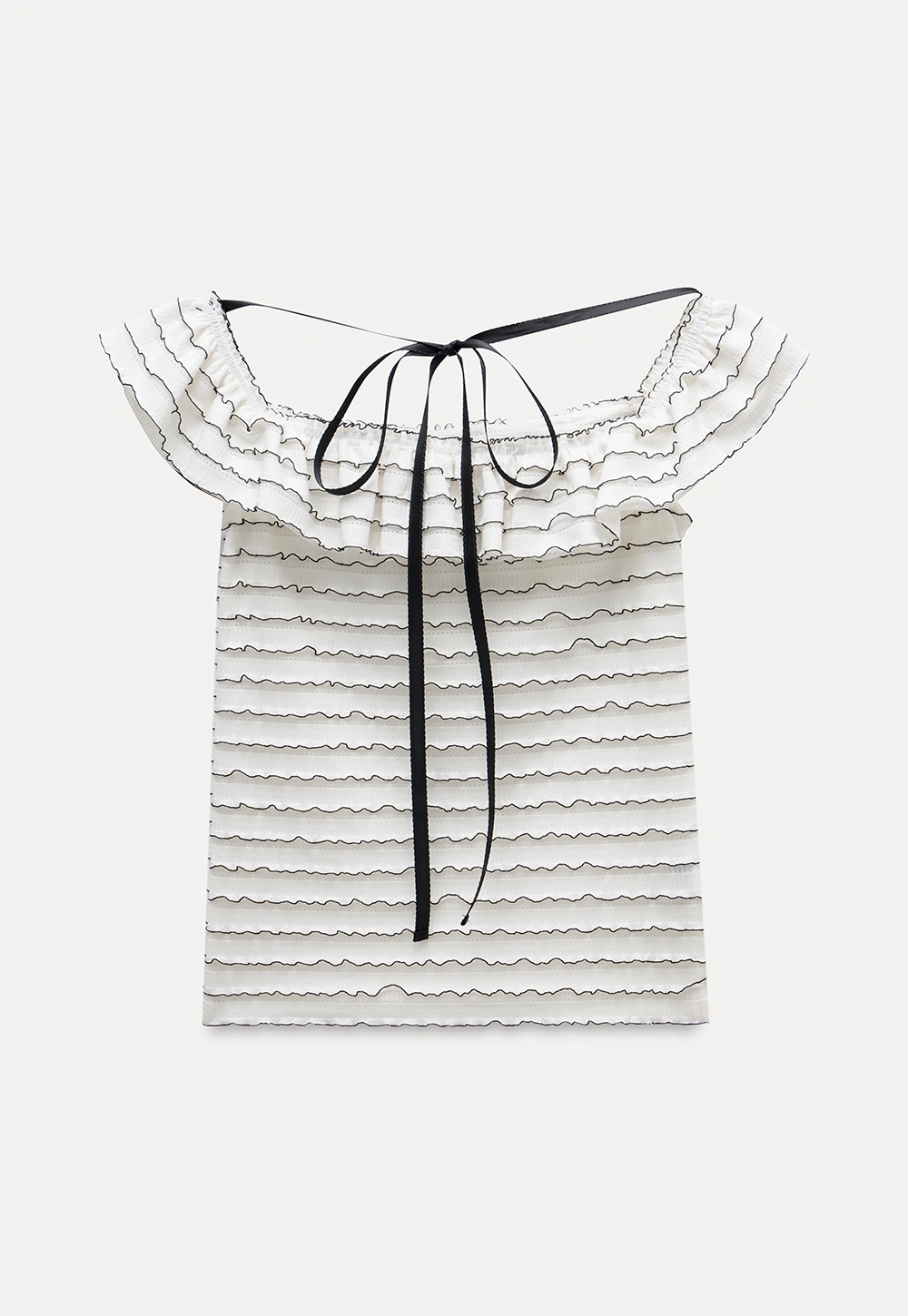 Women’s Off Shoulder Ruffle Trim Knit Top