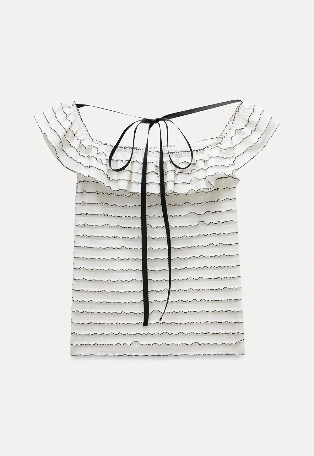 Women’s Off Shoulder Ruffle Trim Knit Top