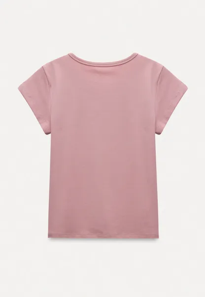 Slim Fit Contrast Letter Tee for Women