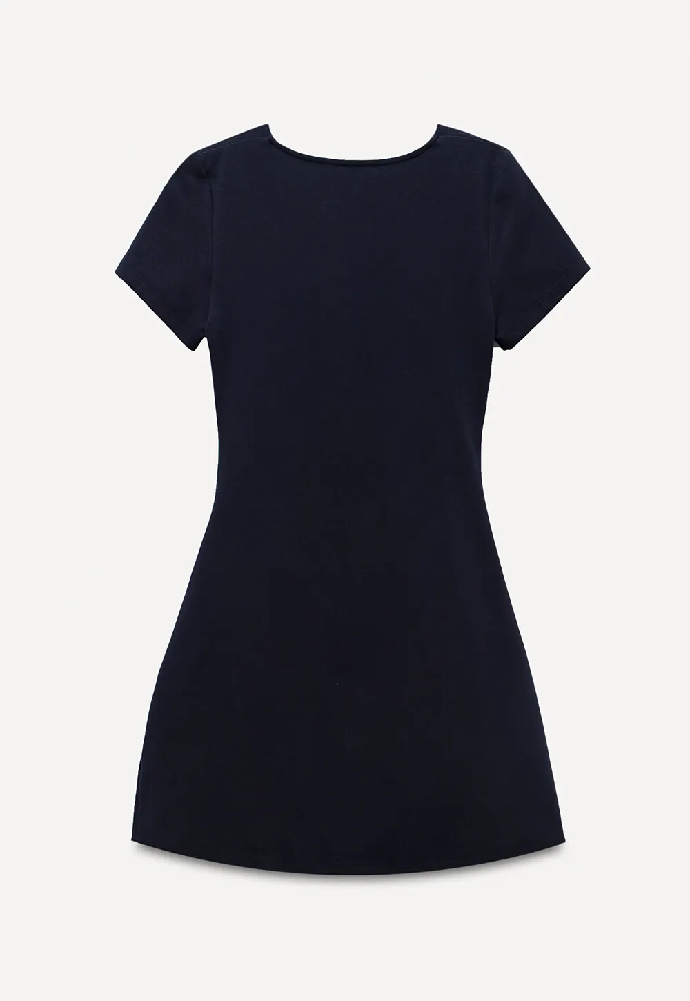 Women's Twist Front Short Sleeve Mini Dress Ruched Slim Fit