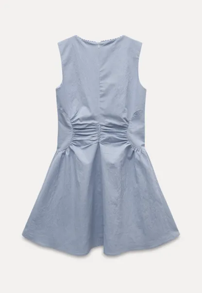 Sleeveless Ruched Waist A-Line Mini Dress