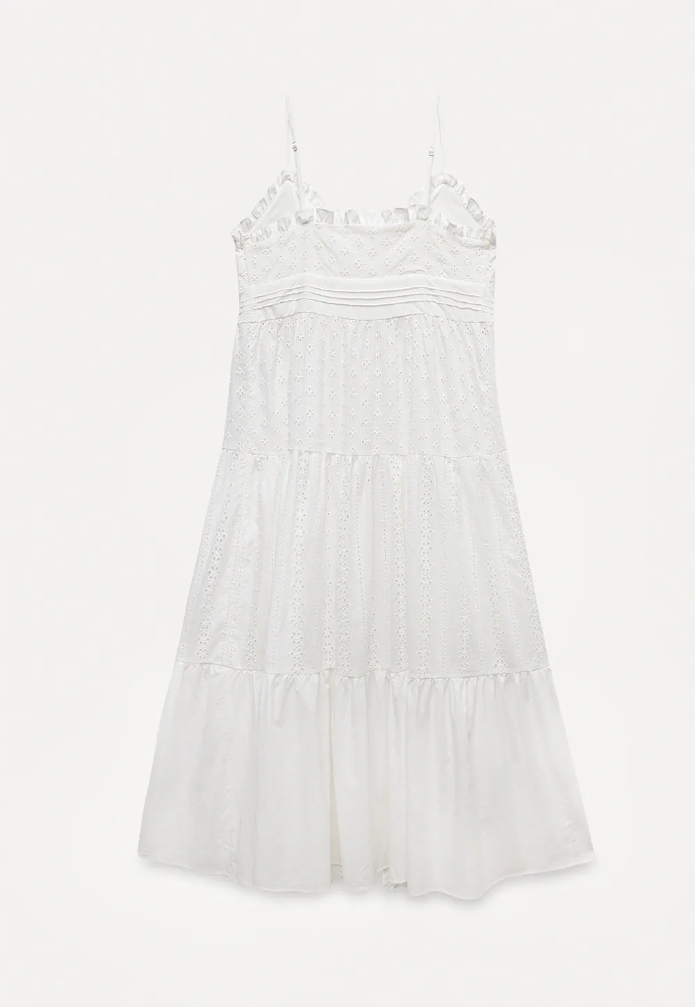 Women’s Eyelet Lace V Neck Midi Dress