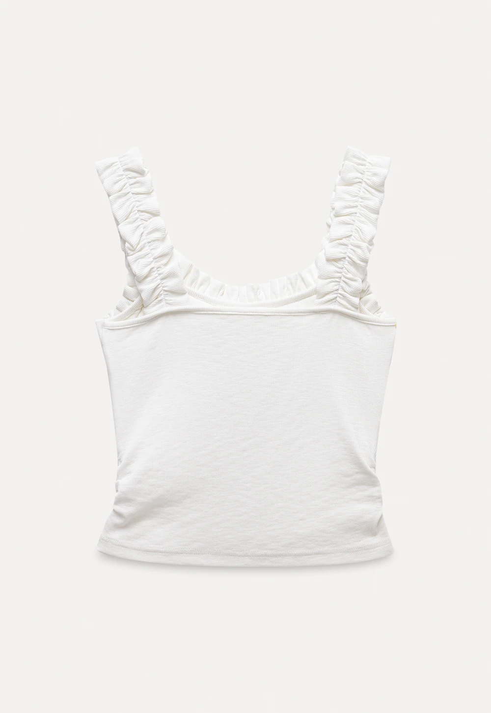 Ruffle Strap Fitted Tank Top