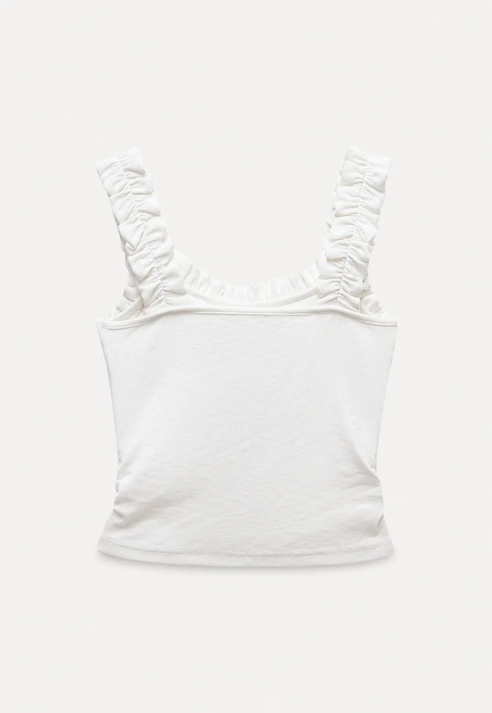 Ruffle Strap Fitted Tank Top