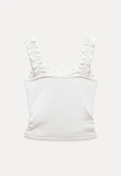 Ruffle Strap Fitted Tank Top