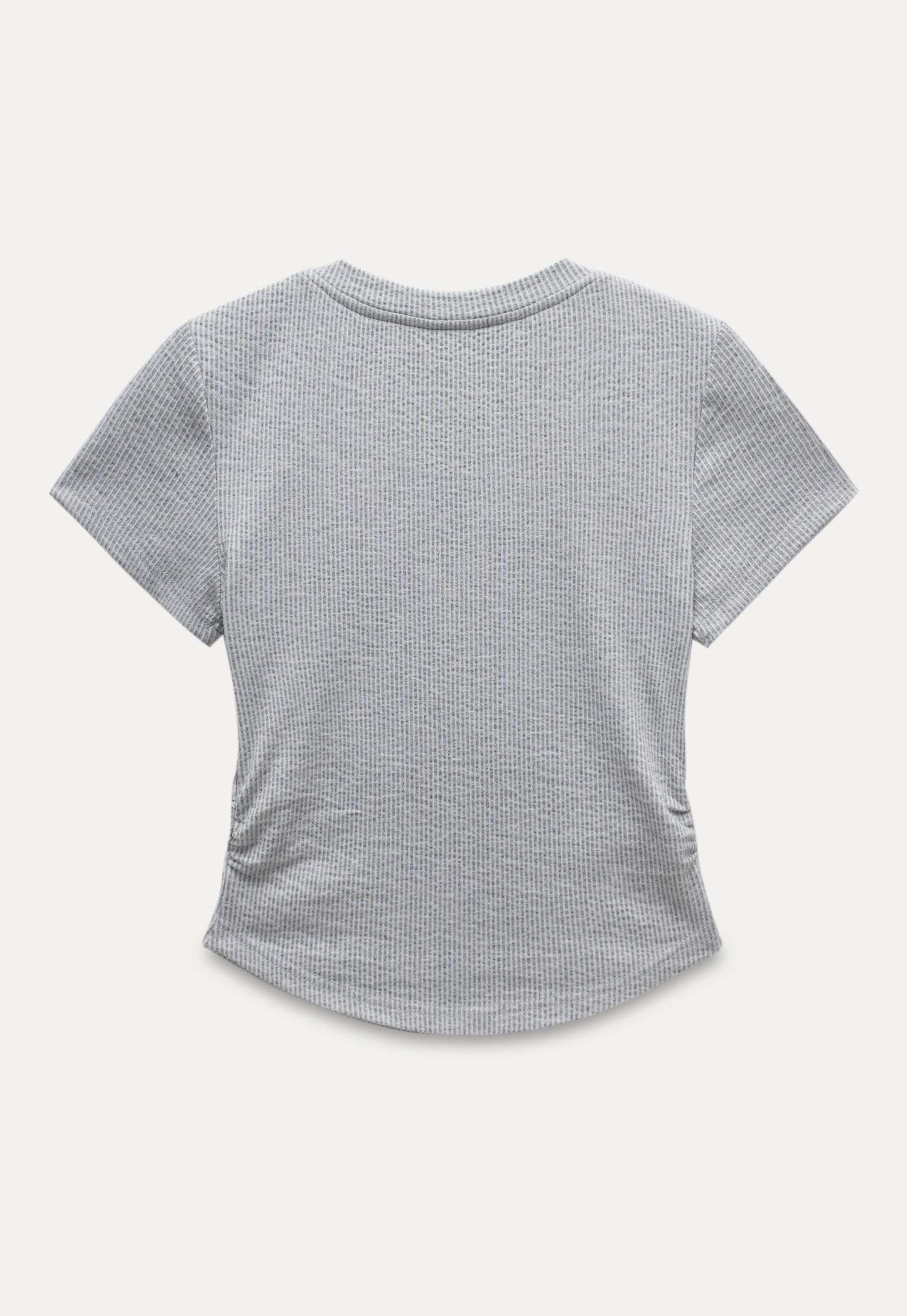 Waffle Knit Notch Neck Fitted T-Shirt2