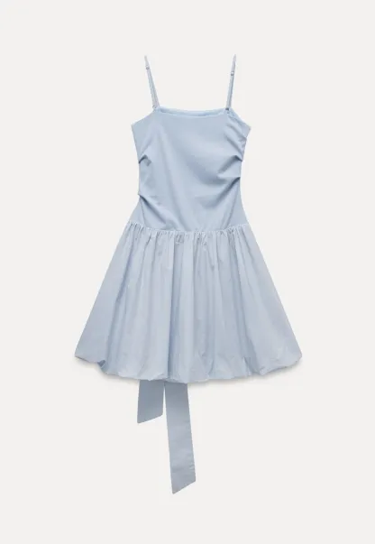 Blue Tie Waist Cami Mini Dress