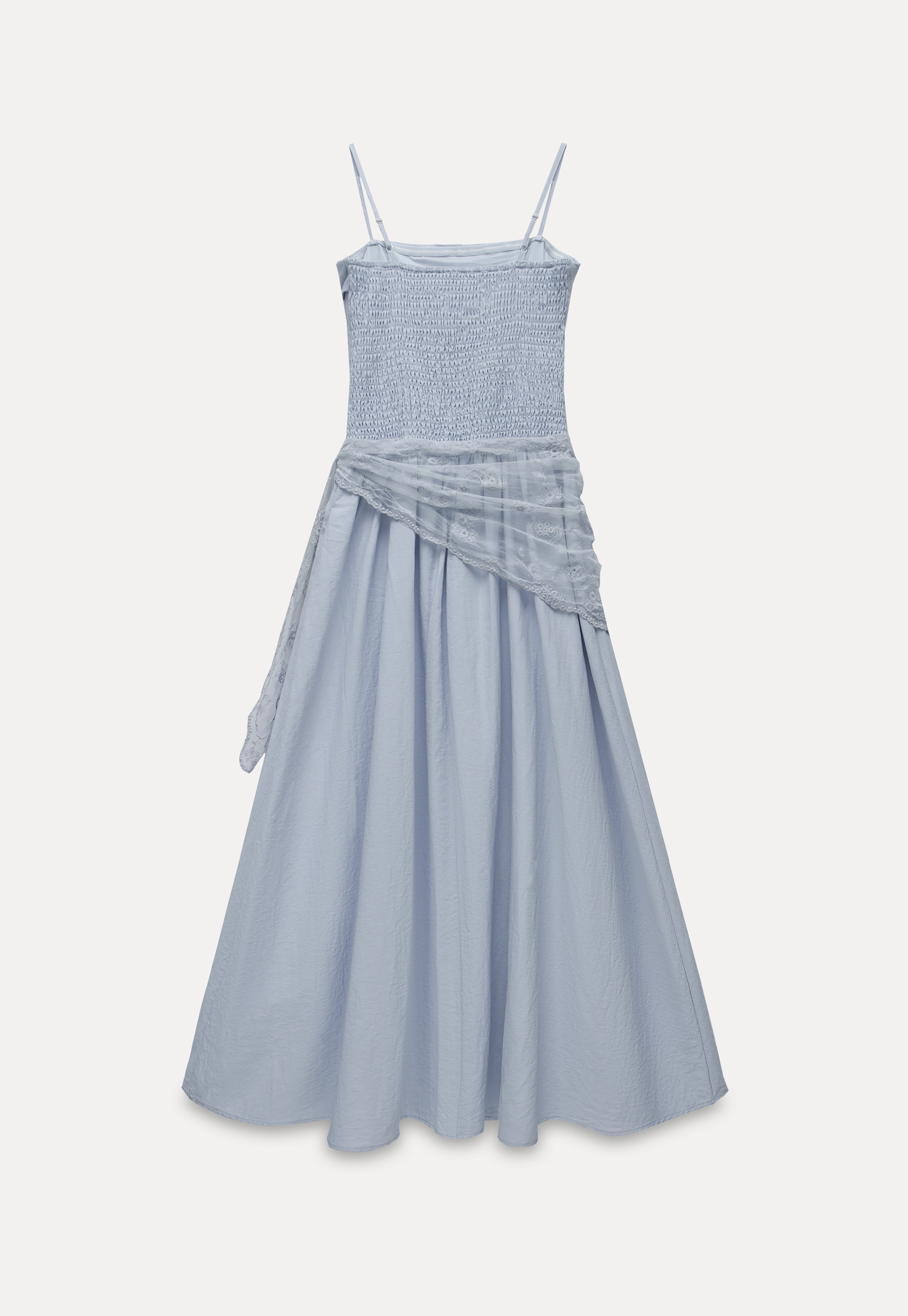 Women’s Light Blue Lace-Trimmed Spaghetti Strap Dress2