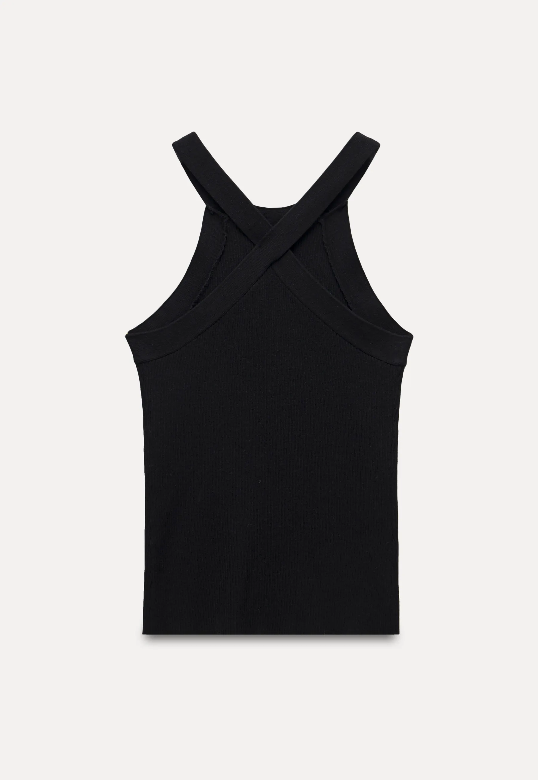 Women’s Ribbed High Neck Halter Tank Top