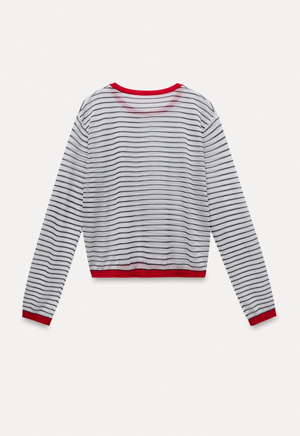 Women’s Striped Sheer Long Sleeve Knit Top