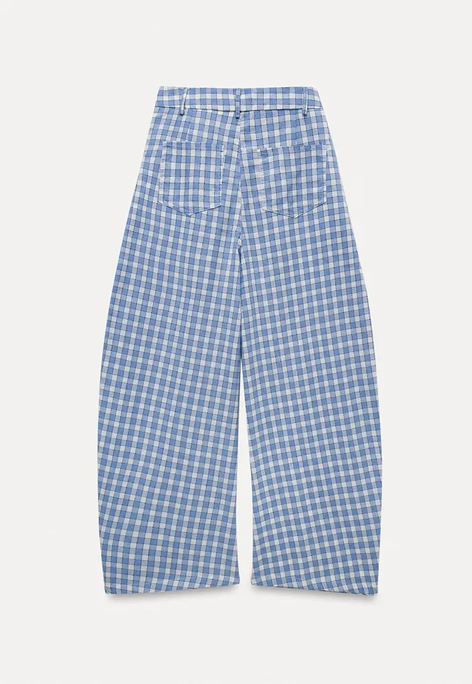 Women’s Gingham Wide-Leg Pants