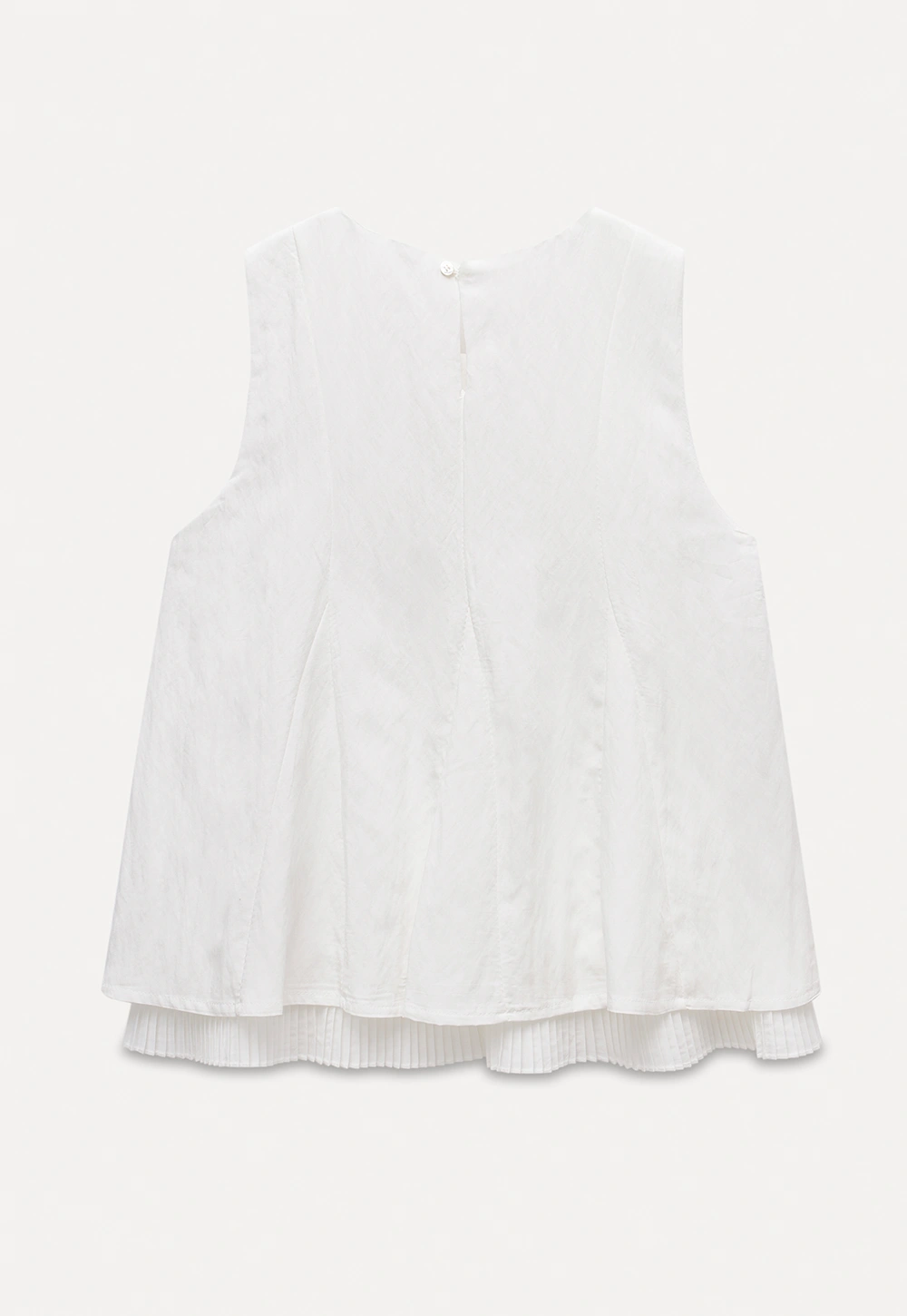 Women's Sleeveless Pleated Hem Blouse
