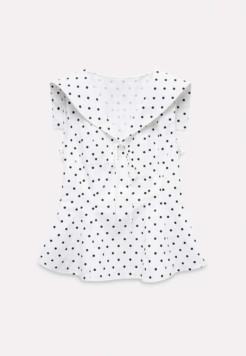 Polka Dot Sailor Collar Blouse