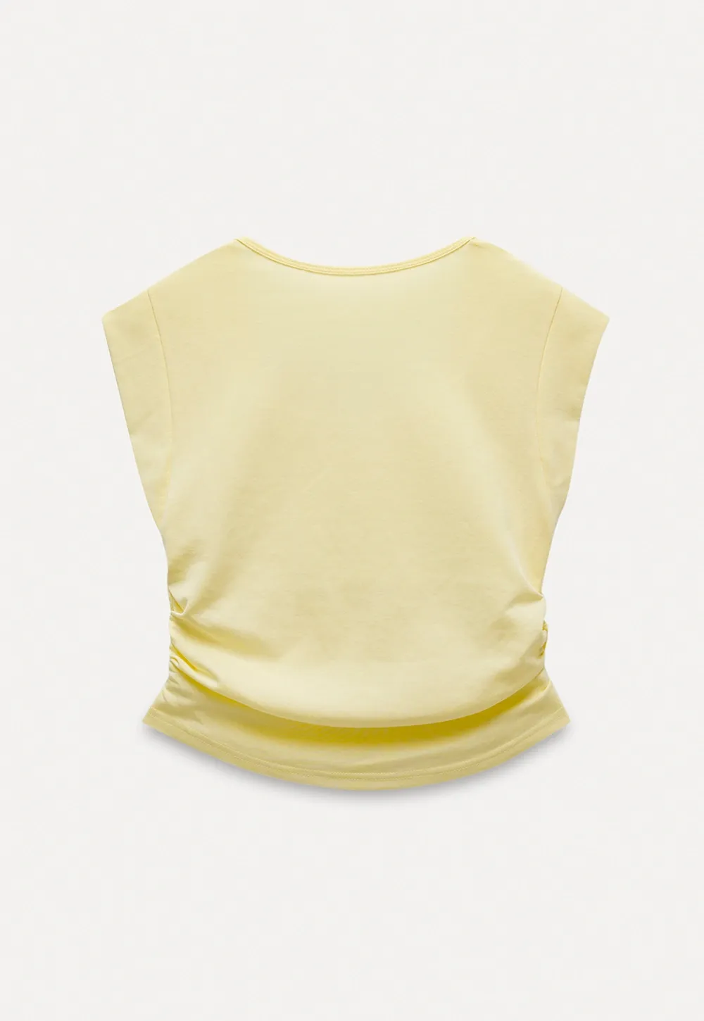 Women’s Mock Two-Piece Ruched Flutter Sleeve Top