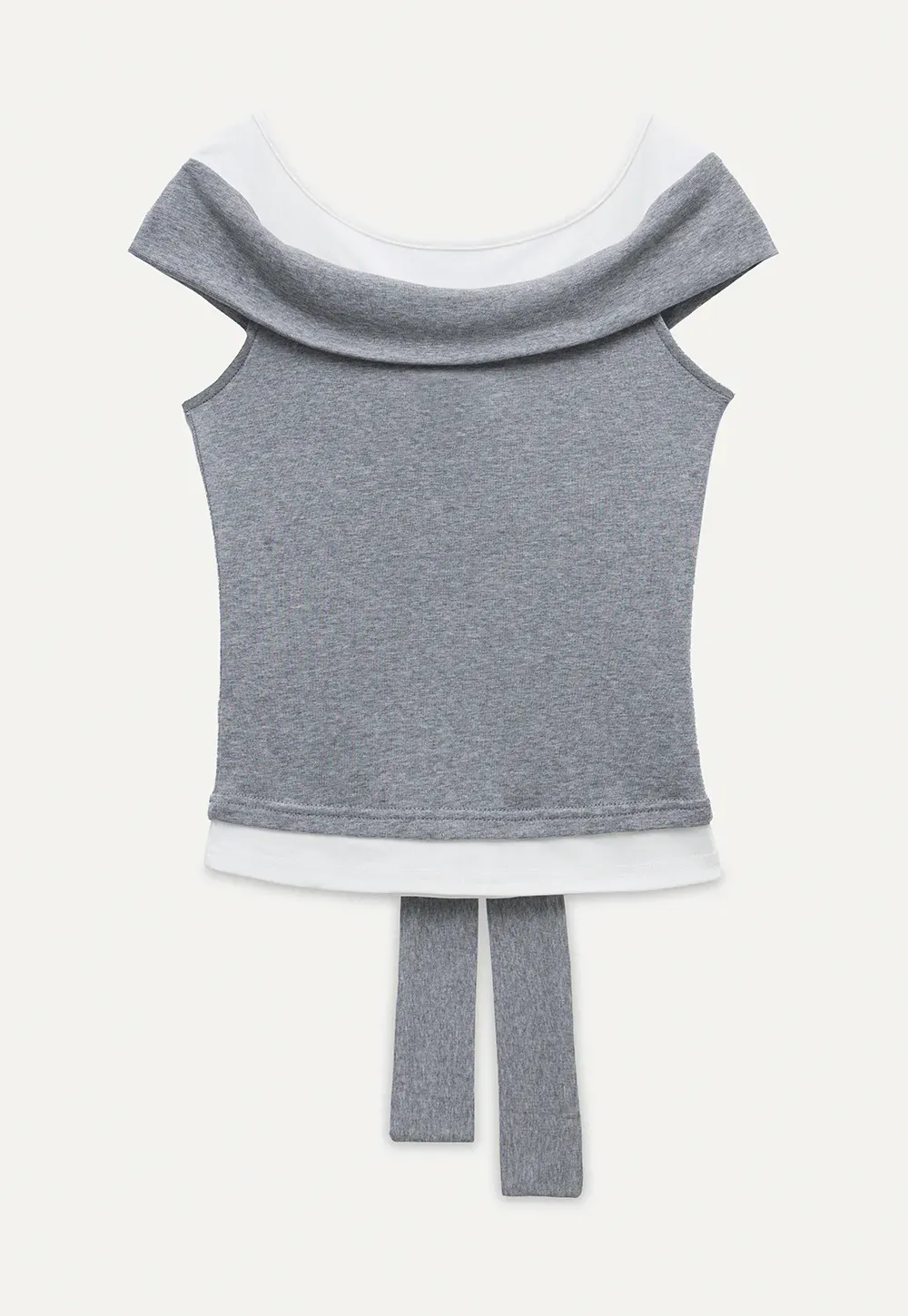 Layered Look Knit Tank with Back Tie