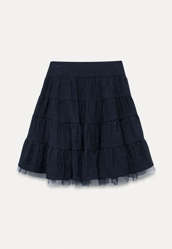 Women’s Tiered Crinkle Mini Skirt