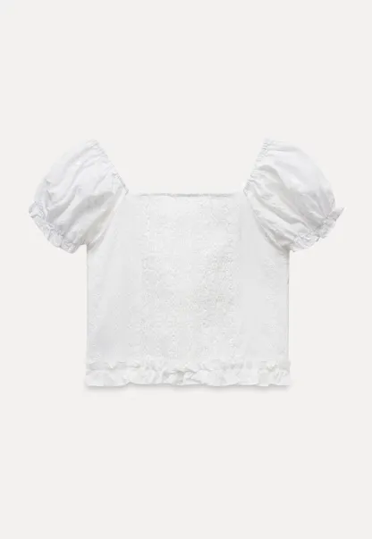 Women’s Puff Sleeve Ruffle Button Blouse