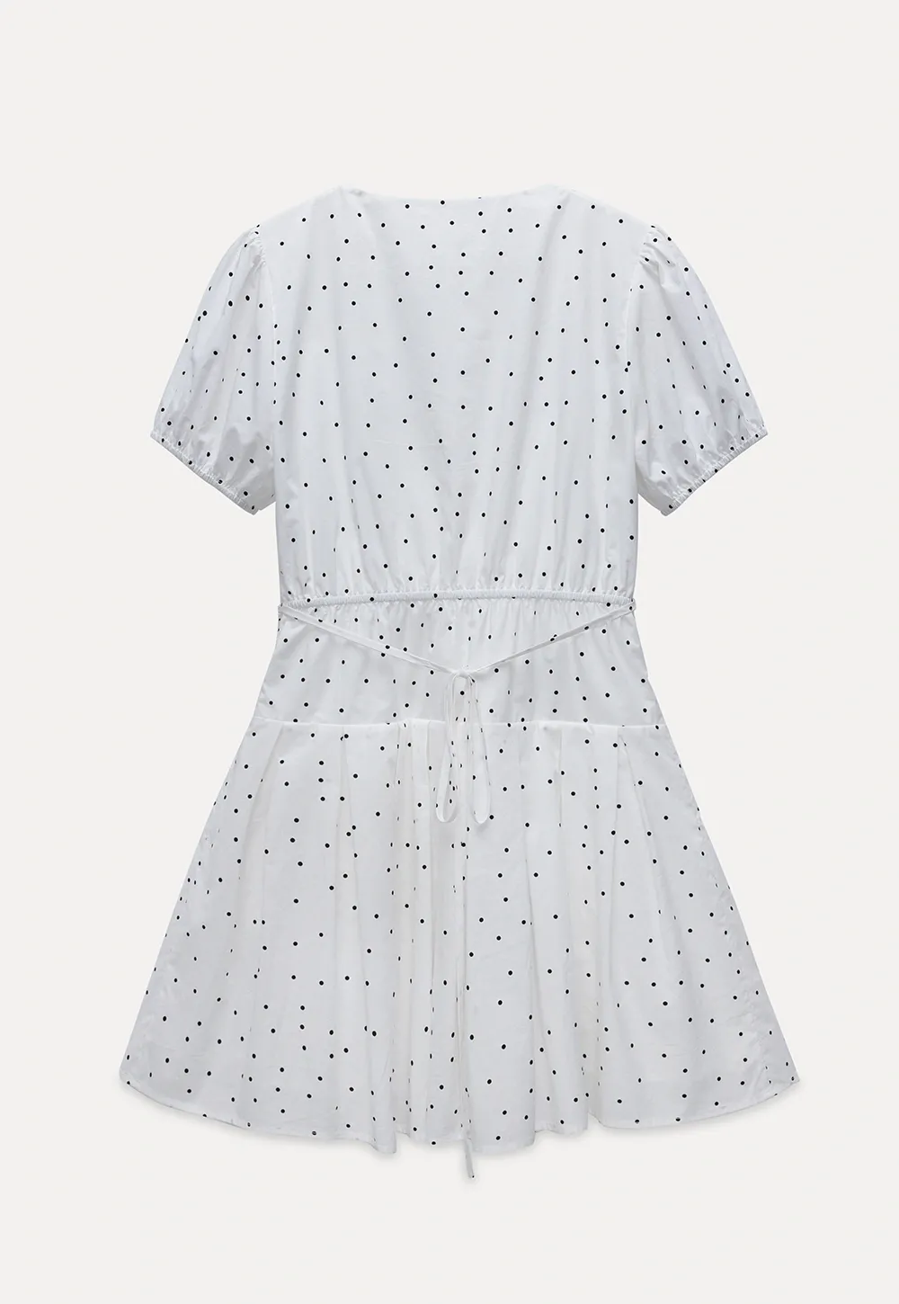 Women’s Polka Dot Ruched Button Mini Dress