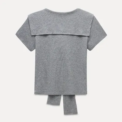 Mock Tie Cape Short Sleeve T-Shirt